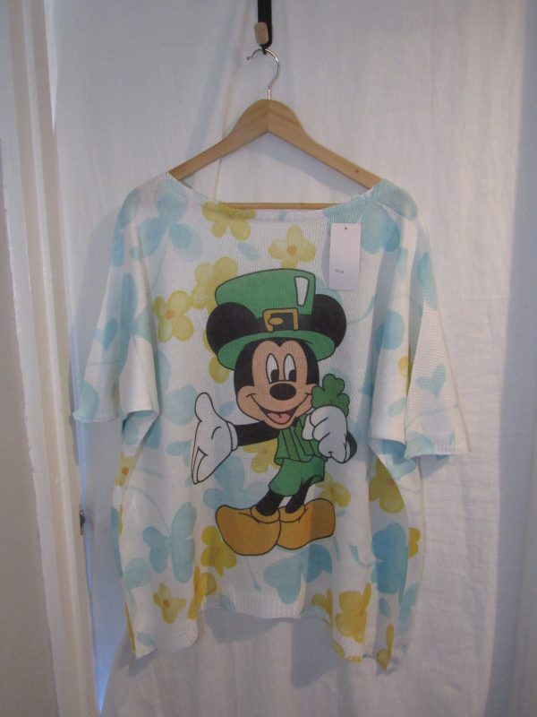 New Mickey Mouse Lightweight Jumper Short Sleeve One Size fits sizes 18 20 22