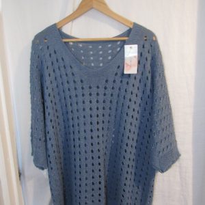 SALE SALE SALE New Ladies Denim Blue Waffle Knit Open Jumper Short Sleeve One Size fits sizes 16 18 20 22 NON RETURNABLE