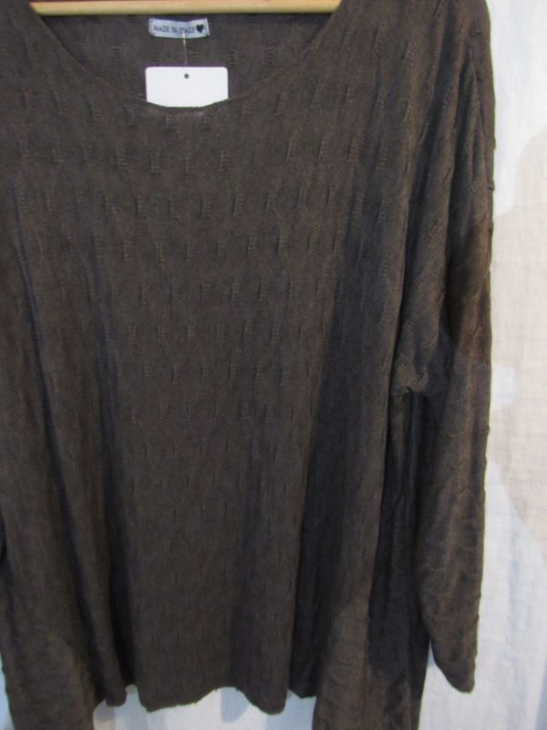 SALE SALE SALE NEW IN Brown Waffle Soft Jumper One Size fits sizes 16 18 20 22 - Image 3