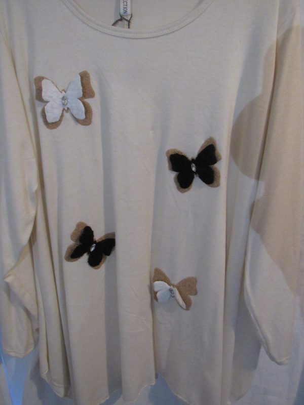 SALE SALE SALE NEW Ladies Cream Lightweight Butterfly Plus Jumper One Size fits sizes 18 20 22 24 NON RETURNABLE - Image 3