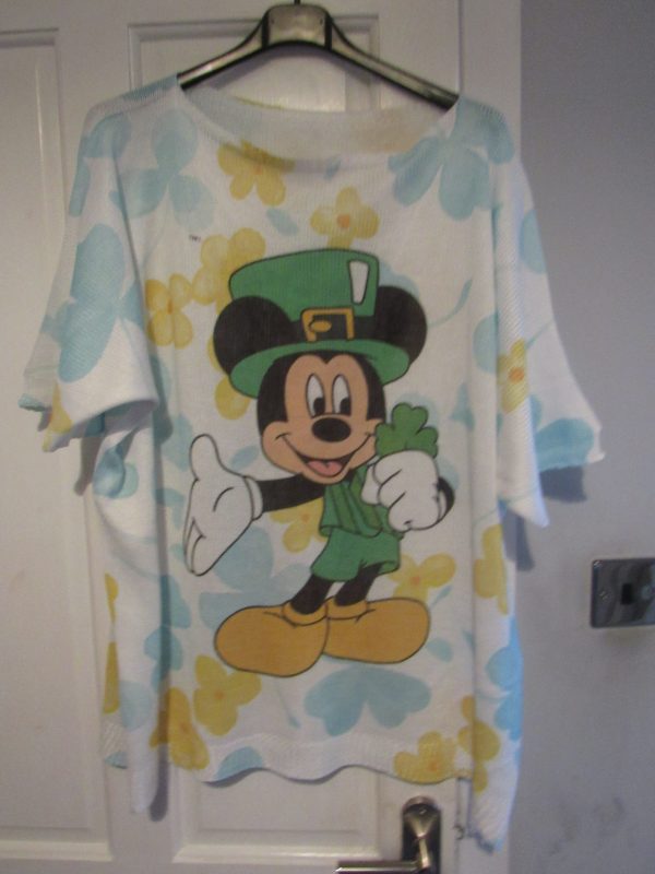 FAULT New Mickey Mouse Lightweight Jumper Short Sleeve One Size fits sizes 18 20 22 NON RETURNABLE