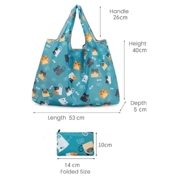 DEAL OF THE DAY 2 x Foldable Large Shopper bags Leaf and Flower - Image 7