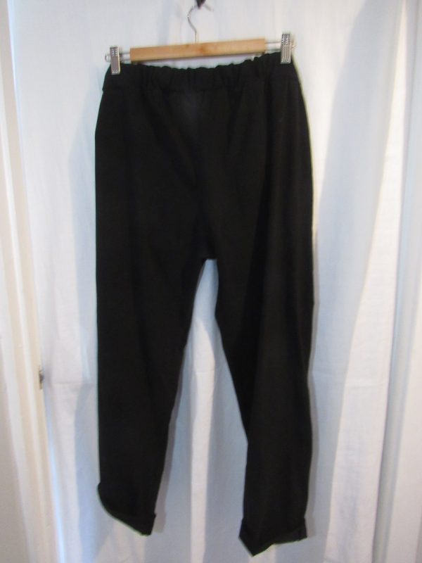 NEW Ladies Black Stretchy Crinkle Magic Trousers One Size Fits 18 20 22 Size 2 - Image 5