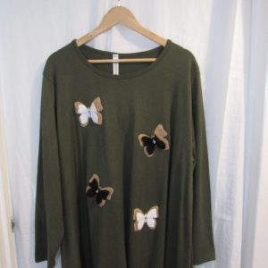 SALE SALE SALE NEW Ladies Khaki Lightweight Butterfly Plus Jumper One Size fits sizes 18 20 22 24 NON RETURNABLE