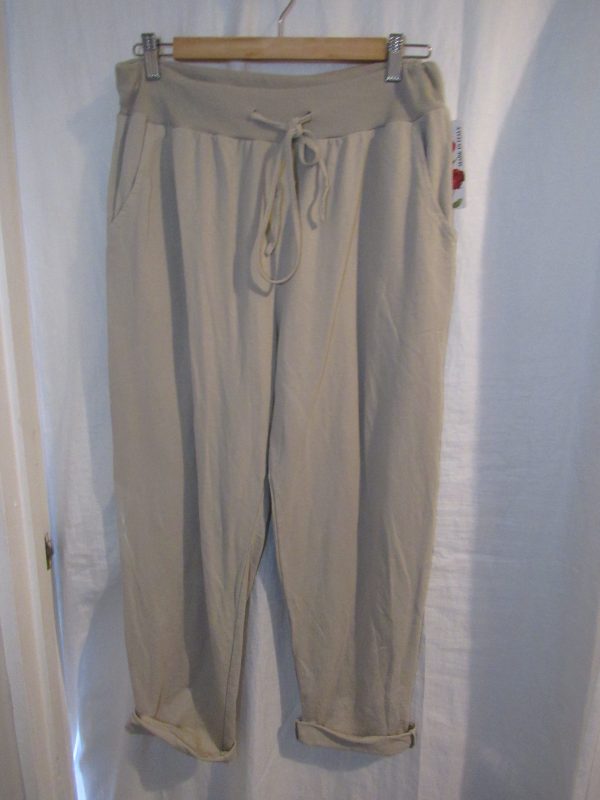 New Ladies Plain Joggers Beige One Size fits sizes 16 18 20 22 Size 2 - Image 2