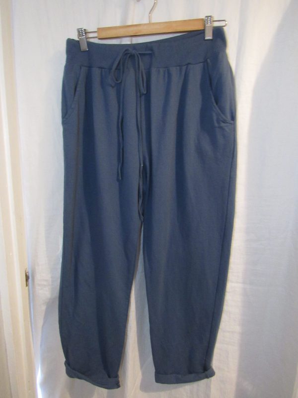 New Ladies Plain Joggers Denim Blue One Size fits sizes 16 18 20 22 Size 2