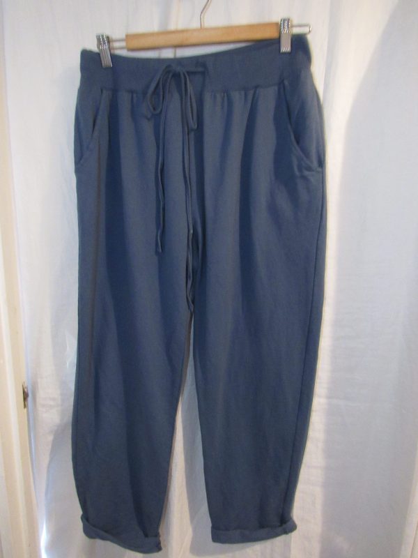 New Ladies Plain Joggers Denim Blue One Size fits sizes 16 18 20 22 Size 2 - Image 4