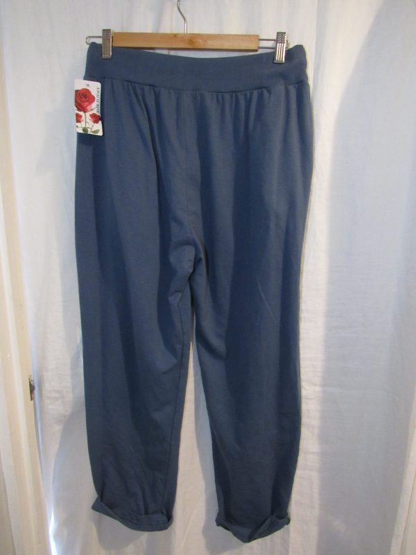 New Ladies Plain Joggers Denim Blue One Size fits sizes 16 18 20 22 Size 2 - Image 5