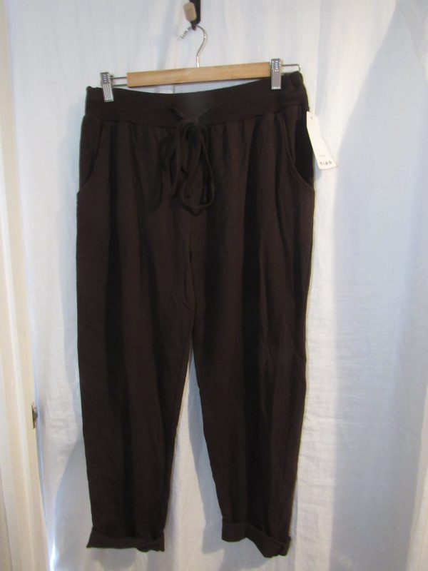 New Ladies Plain Joggers Chocolate Brown One Size fits sizes 16 18 20 22 Size 2