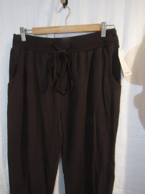 New Ladies Plain Joggers Chocolate Brown One Size fits sizes 16 18 20 22 Size 2 - Image 3