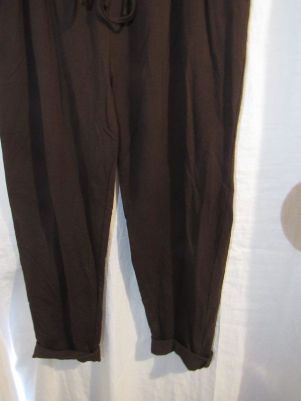 New Ladies Plain Joggers Chocolate Brown One Size fits sizes 16 18 20 22 Size 2 - Image 4