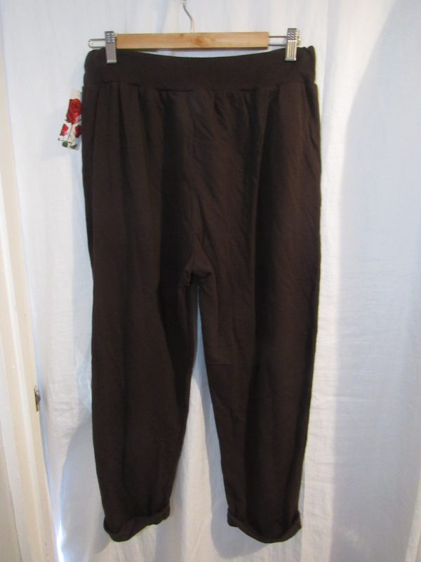 New Ladies Plain Joggers Chocolate Brown One Size fits sizes 16 18 20 22 Size 2 - Image 5