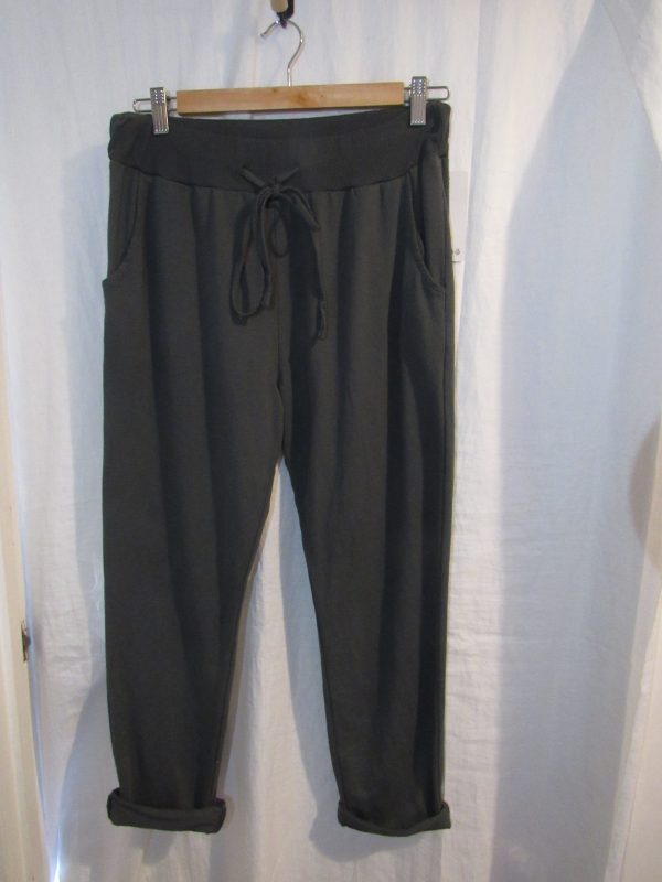 New Ladies Plain Joggers Charcoal One Size fits sizes 10 12 14 16 Size 1 - Image 2