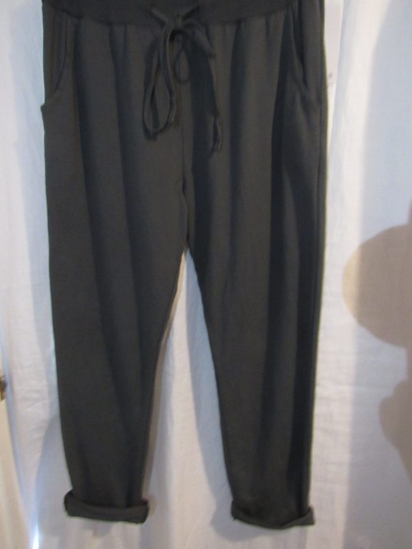 New Ladies Plain Joggers Charcoal One Size fits sizes 10 12 14 16 Size 1 - Image 4