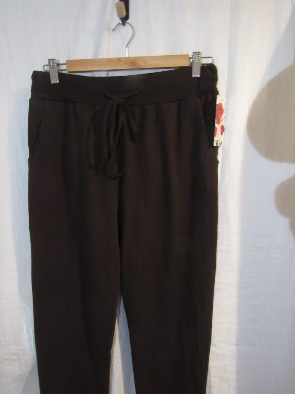 New Ladies Plain Joggers Chocolate Brown One Size fits sizes 10 12 14 16 Size 1 - Image 3