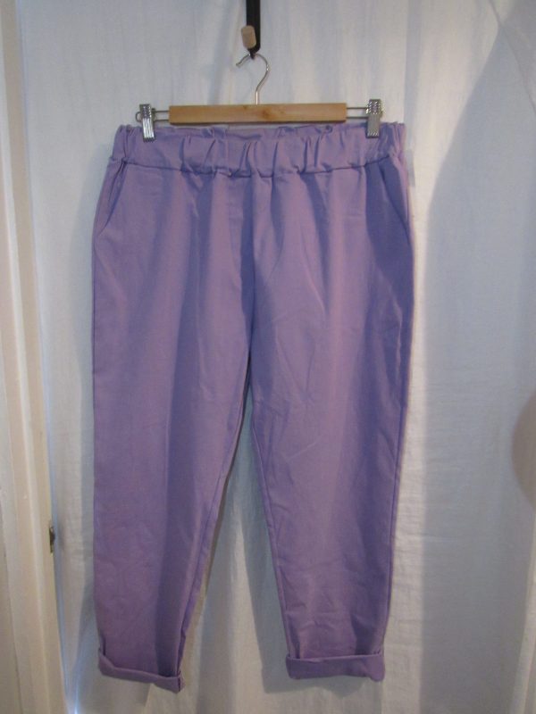 SALE SALE SALE New Ladies Purple Stretchy Chino Magic Trousers Cropped One Size fits sizes 18 20 22 NON RETURNABLE