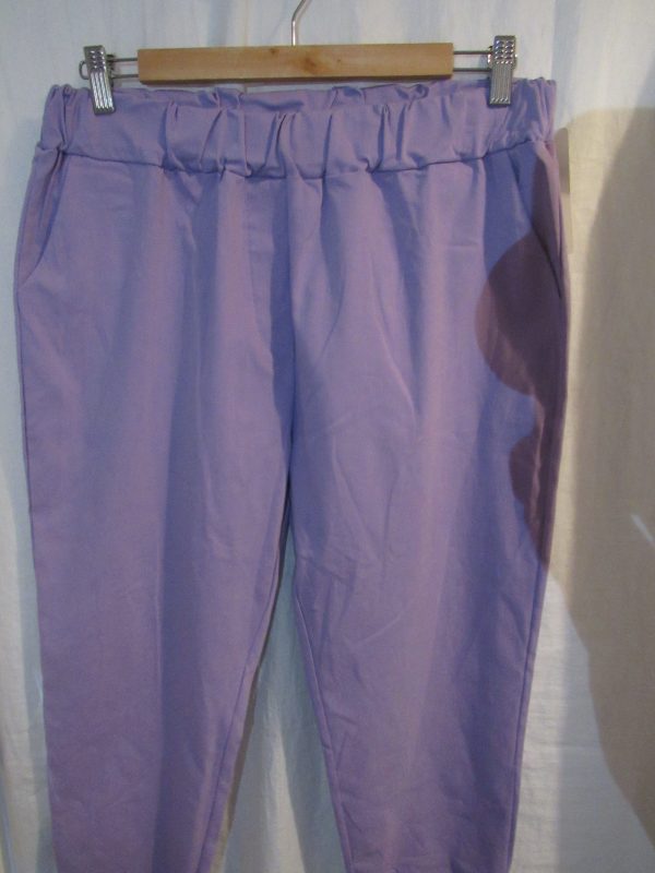 SALE SALE SALE New Ladies Purple Stretchy Chino Magic Trousers Cropped One Size fits sizes 18 20 22 NON RETURNABLE - Image 3