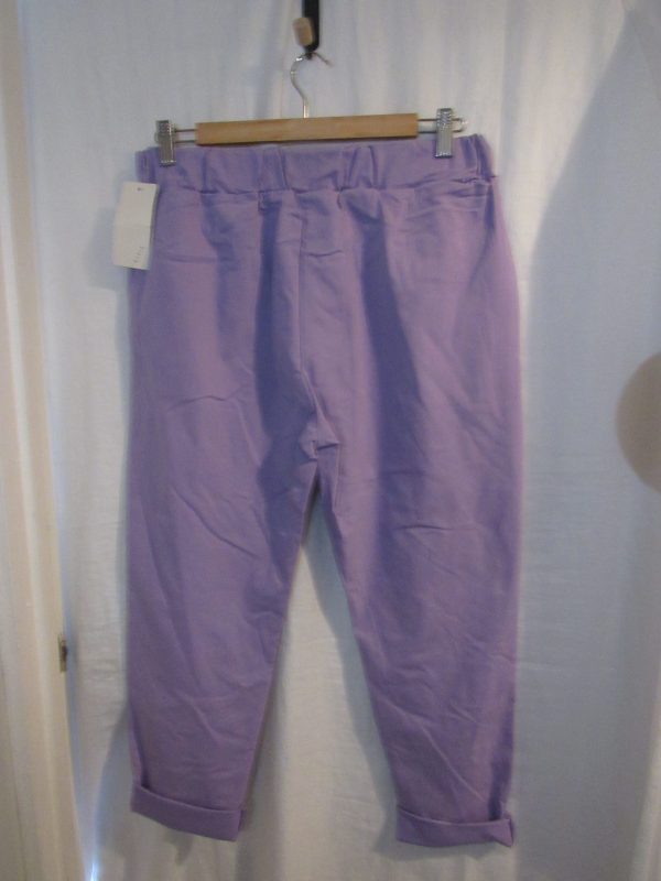 SALE SALE SALE New Ladies Purple Stretchy Chino Magic Trousers Cropped One Size fits sizes 18 20 22 NON RETURNABLE - Image 5