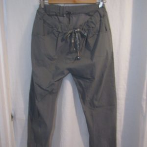 NEW Ladies Lighter Grey Stretchy Crinkle Magic Trousers One Size Fits 10 12 14 16 18 Size 1
