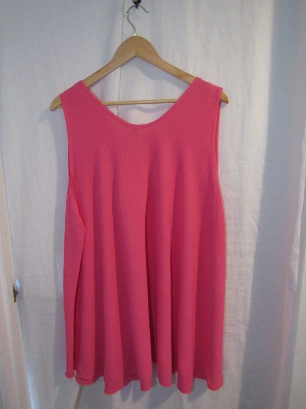 New Ladies Cerise Pink Sleeveless Swing Top Plus Size One Size fits 18 20 22 24 - Image 5