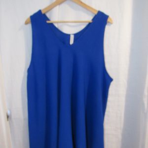 New Ladies Royal Blue Sleeveless Swing Top Plus Size One Size fits 18 20 22 24