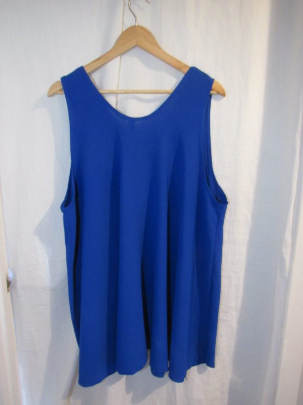 New Ladies Royal Blue Sleeveless Swing Top Plus Size One Size fits 18 20 22 24 - Image 4