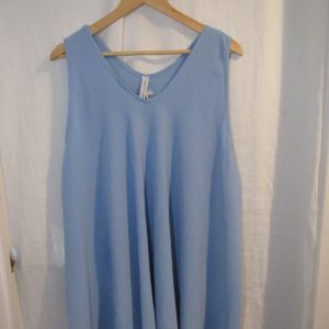 New Ladies Pale Blue Sleeveless Swing Top Plus Size One Size fits 18 20 22 24