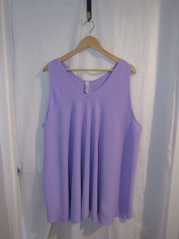 New Ladies Purple Sleeveless Swing Top Plus Size One Size fits 18 20 22 24