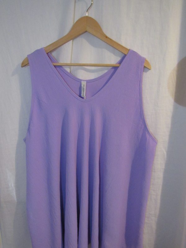 New Ladies Purple Sleeveless Swing Top Plus Size One Size fits 18 20 22 24 - Image 3