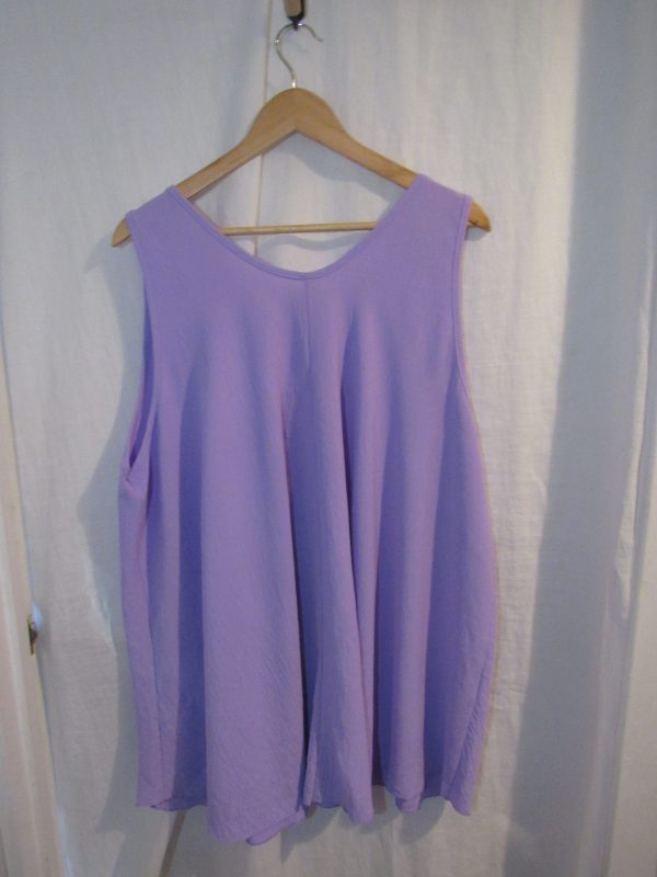 New Ladies Purple Sleeveless Swing Top Plus Size One Size fits 18 20 22 24 - Image 5