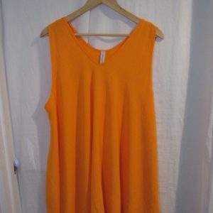 New Ladies Orange Sleeveless Swing Top Plus Size One Size fits 18 20 22 24