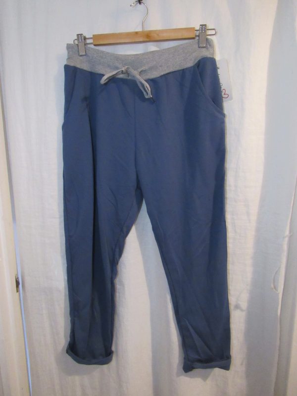 NEW Ladies Womens Denim Blue Joggers Trousers One Size fits sizes 10 12 14 16 Size 1 - Image 2