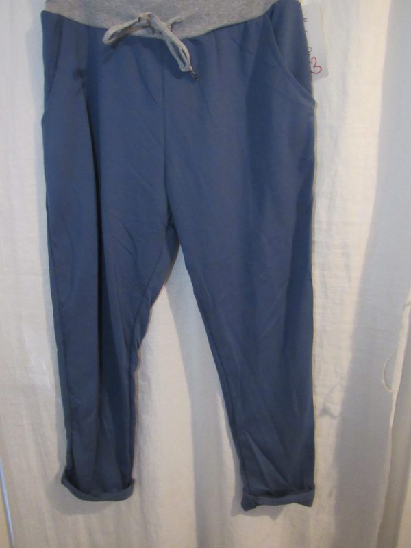 NEW Ladies Womens Denim Blue Joggers Trousers One Size fits sizes 10 12 14 16 Size 1 - Image 4