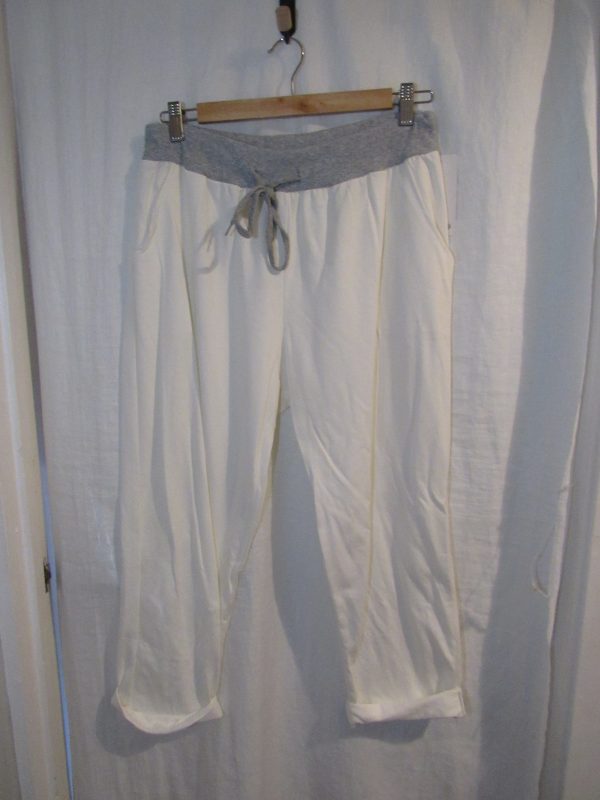 NEW Ladies Womens White Joggers Trousers One Size fits sizes 16 18 20 22 Size 2 - Image 2