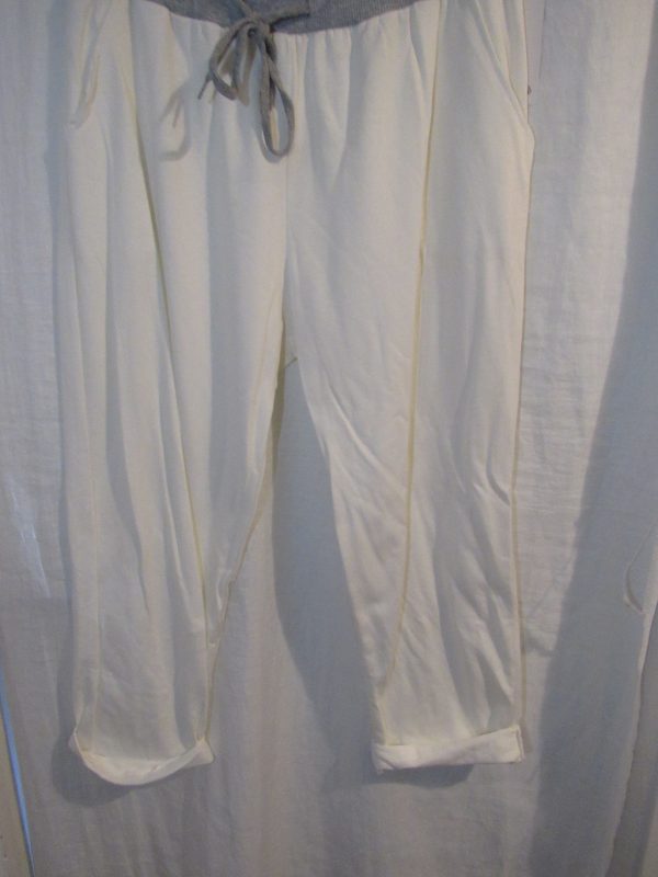 NEW Ladies Womens White Joggers Trousers One Size fits sizes 16 18 20 22 Size 2 - Image 4