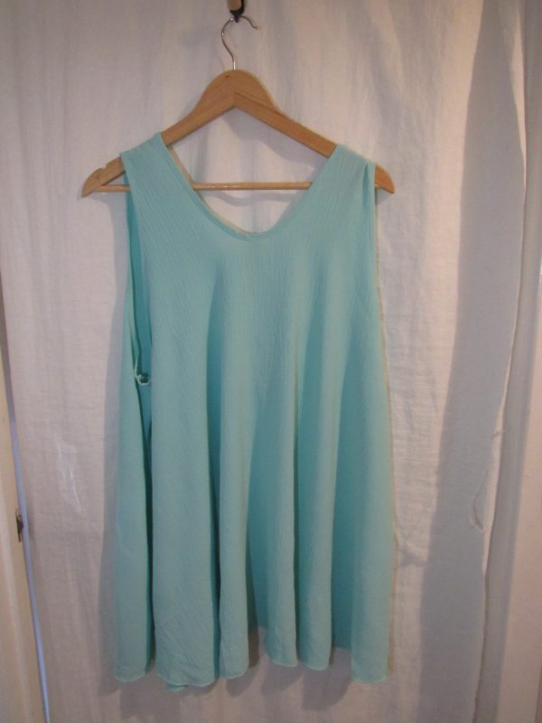 New Ladies Mint Green Sleeveless Swing Top Plus Size One Size fits 18 20 22 24 - Image 4