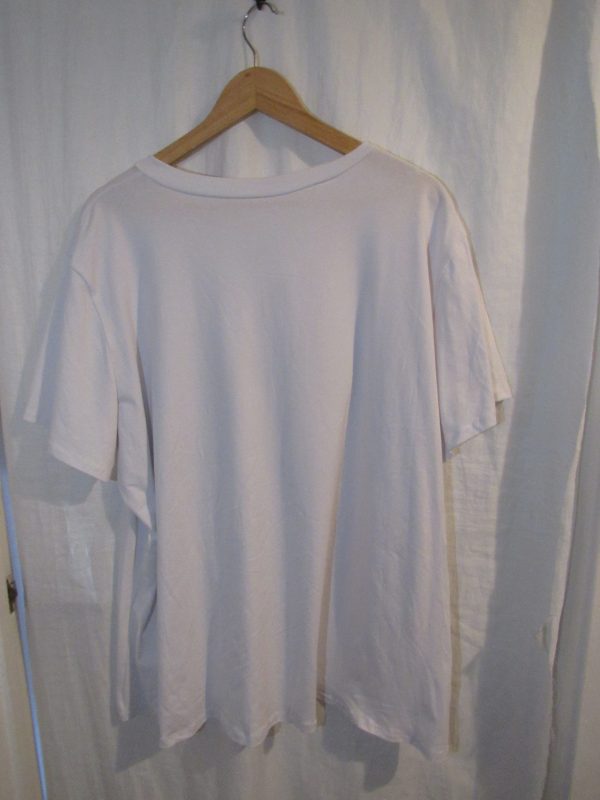 New Ladies Women White Bow V Neck T-shirt One Size Fits 18 20 22 - Image 3