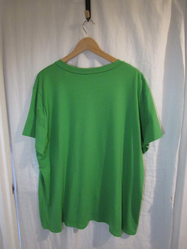 New Ladies Women Green Heart V Neck T-shirt One Size Fits 18 20 22 - Image 3