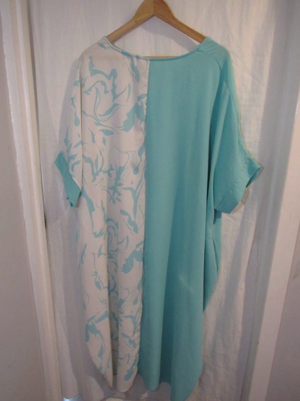 New Ladies Teal Half and Half Dress One Size fits sizes 18 20 22 24 - Image 6