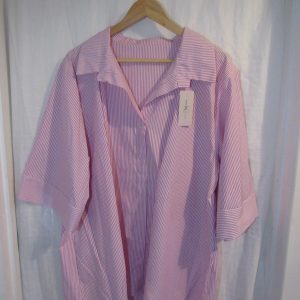 New Ladies Pink Stripe Tunic Top One Size fits sizes 18 20 22