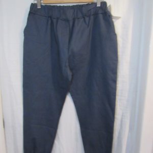 New Ladies Darker Denim Blue Stretchy Chino Magic Trousers Cropped One Size fits sizes 18 20 22