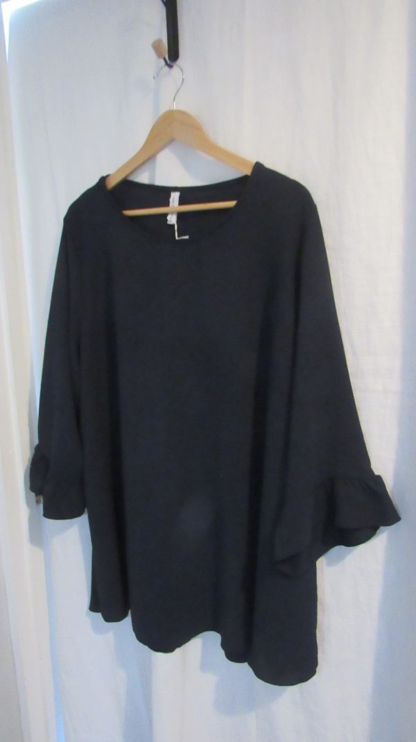 SALE SALE SALE NEW Ladies Navy Blue Frill Sleeve Tunic Top One Size Fits Sizes 18 20 22 NON RETURNALBLE - Image 3