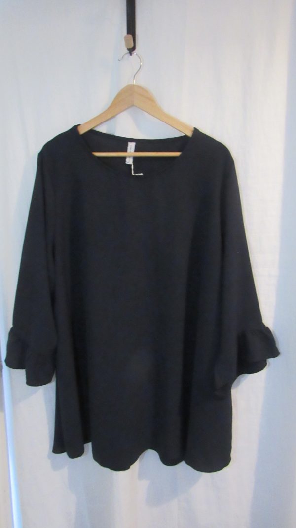 SALE SALE SALE NEW Ladies Navy Blue Frill Sleeve Tunic Top One Size Fits Sizes 18 20 22 NON RETURNALBLE - Image 4