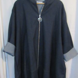New Ladies Denim Hooded Zip up jacket Pockets One Size fits sizes 18 20 22 24