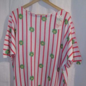 SALE SALE SALE New Pink Flower Stripe Lightweight Jumper Short Sleeve One Size fits sizes 18 20 22 NON RETURNABLE
