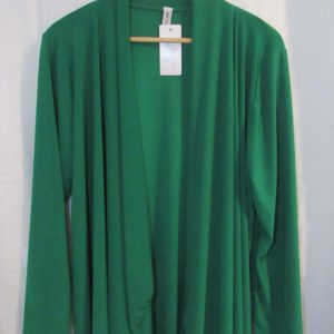 NEW Ladies Emerald Green Silky Lightweight Jacket One size fits sizes 16 18 20 22