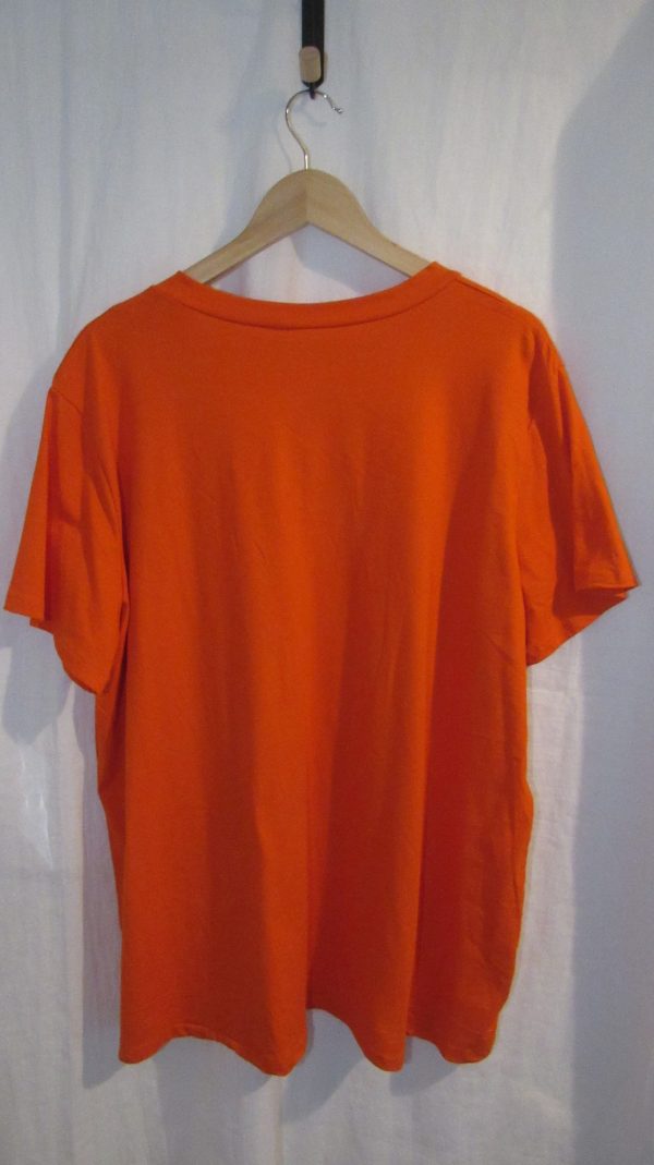 New Ladies Women Orange Plain V Neck T-shirt One Size Fits 18 20 22 - Image 3