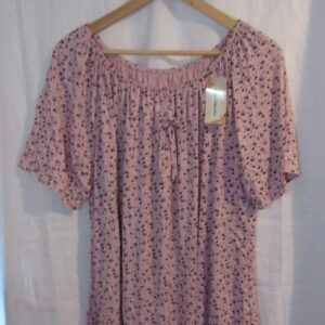New Ladies Pale Pink Floral Frill Top One size fits sizes 16 18 20 22