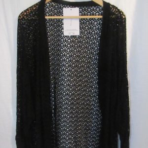NEW Ladies Black Lacy Open Cardigan One size fits sizes 16 18 20 22