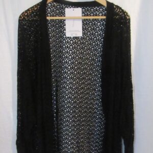 NEW Ladies Black Lacy Open Cardigan One size fits sizes 16 18 20 22